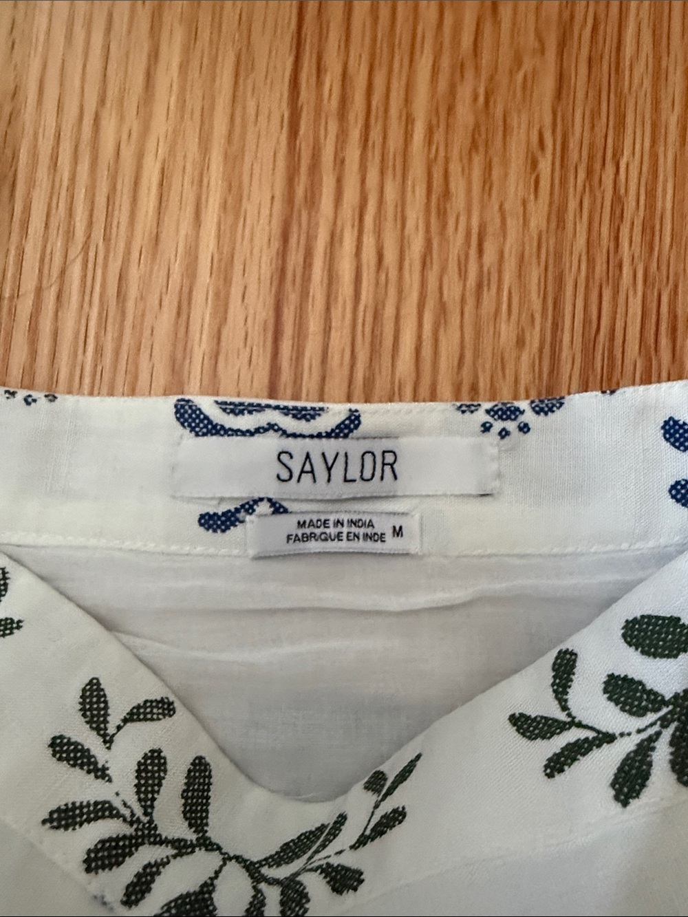 Women's White Maxi Skirt and Top with Blue Floral Print - Picture 2 of 3